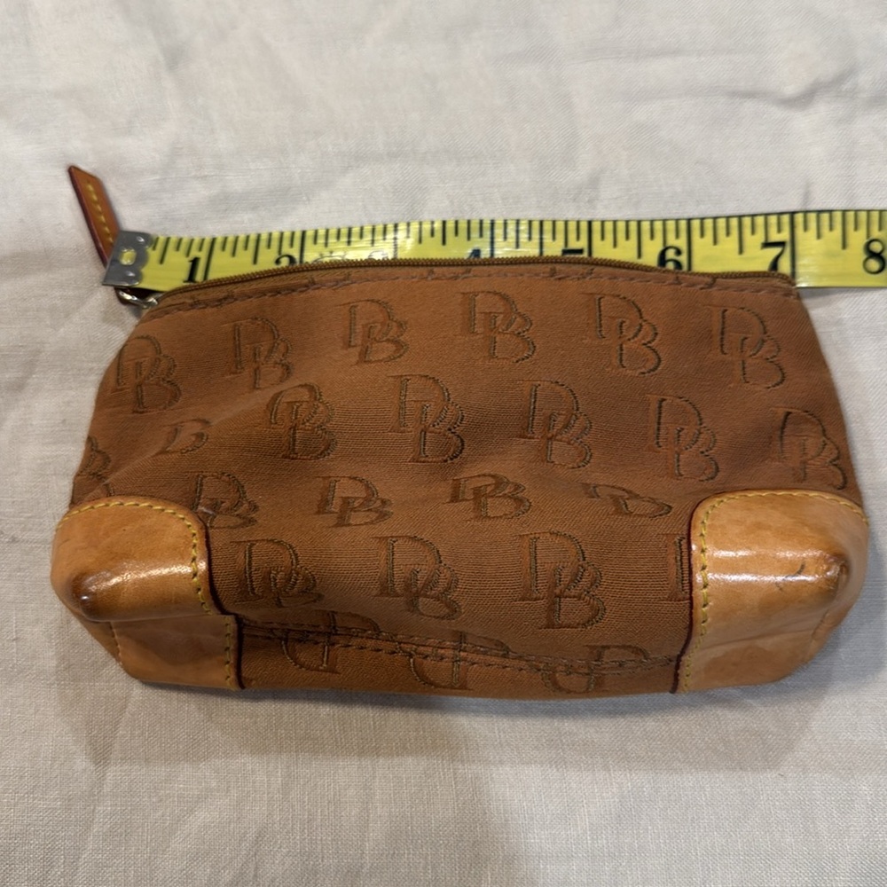 Dooney & Bourke Brown Leather and Fabric Cosmetic Bag - Picture 4 of 6